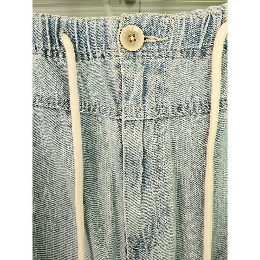 Easel Women's L Denim Joggers Distressed Light Blue Elastic Waist Relaxed Boho - Picture 4 of 6